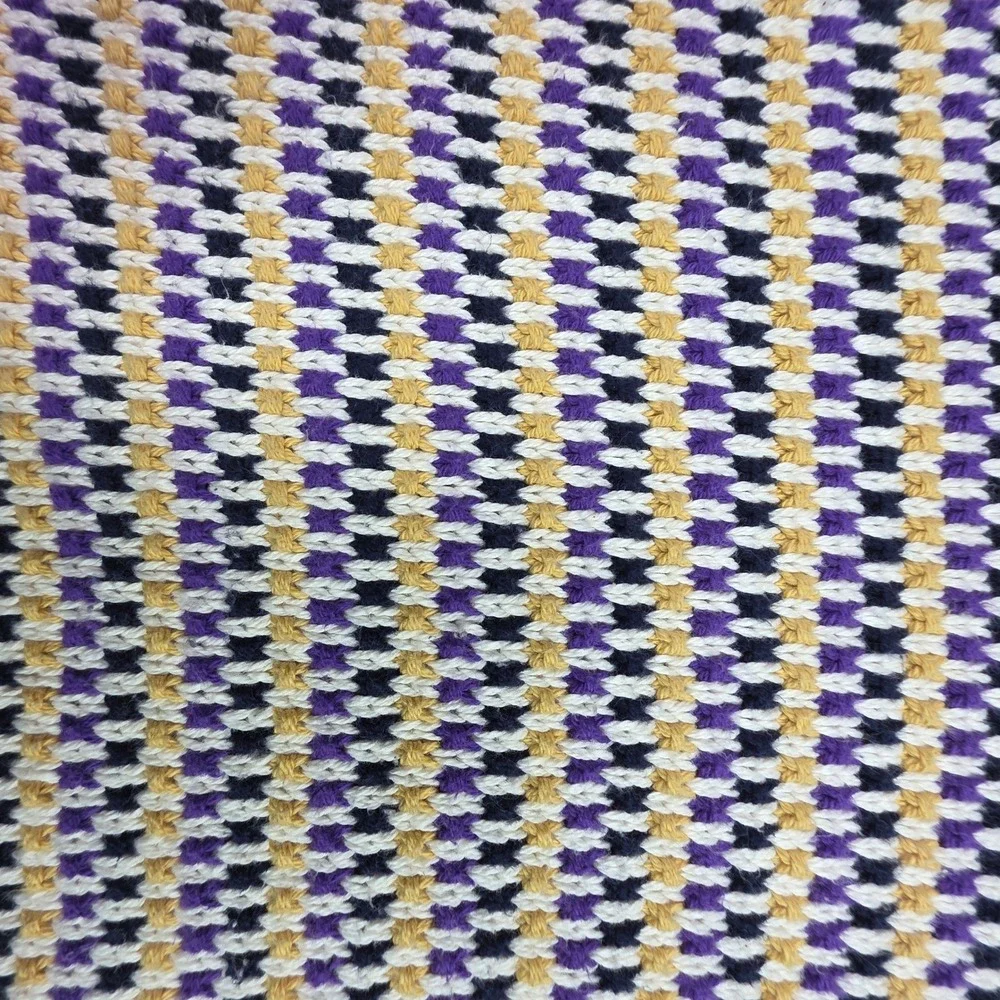 Vintage Eddie Bauer Mens Large Cotton Knit Sweater Multi-Color Crewneck Purple